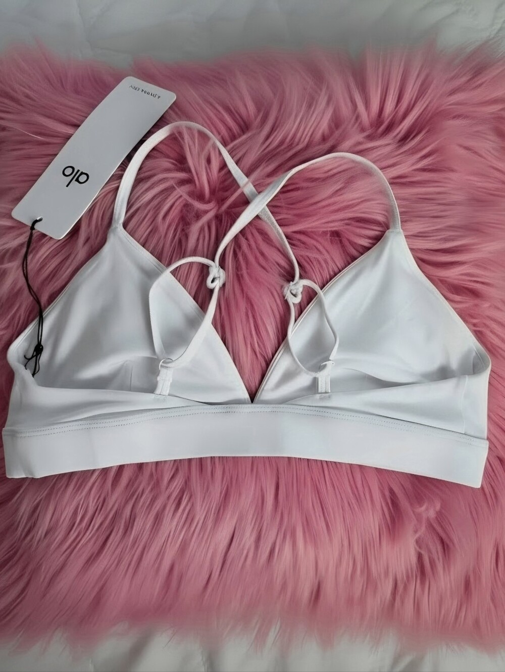 NWT. ALO Splendor Bra In White/Black - Picture 4 of 9
